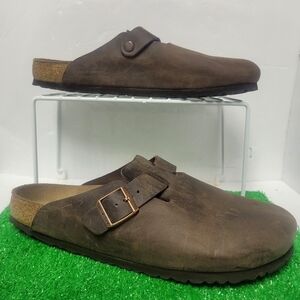 Birkenstock Boston Habana Oiled Leather Clog Shoes EU 44 US 11 Outdoor Slide On